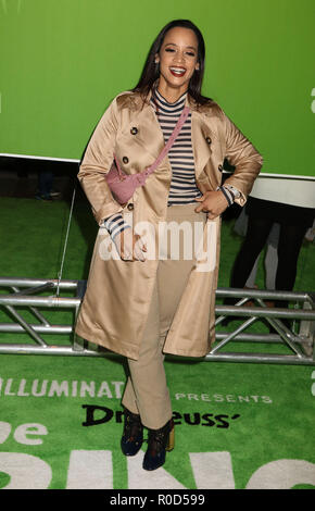 Dascha Polanco attends the premiere of Dr. Seuss' "The Grinch" at Alice