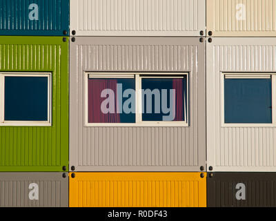 Apartments in cargo containers in many colors Stock Photo