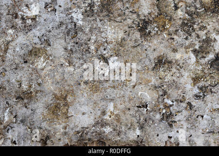 Brown stain with white and black color line cracks and roughness on gray surface , Abstract background and texture for add text or graphic design Stock Photo