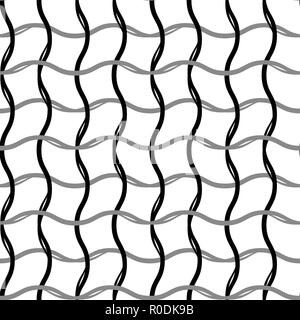 Wavy, zig-zag, criss-cross grid pattern. Seamless geometric pattern. Geometric simple print. Vector repeating texture. eps10 Stock Vector