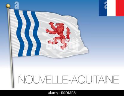 Nouvelle Aquitaine regional flag, France, vector illustration Stock Vector