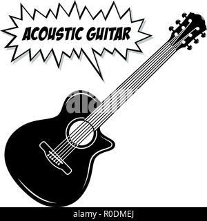 Acoustic guitar 6 strings. Stock Vector