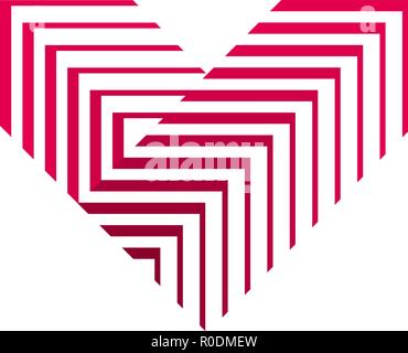 Vector heart logo. V letter logo design. Stock Vector