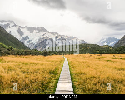 Mount Sefton, the view from Kea Point Track in Mt. Cook National Park. (South Island, NZ) Stock Photo