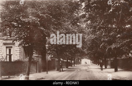 Vintage 1908 Photograph of Park Avenue, Ilford, London, England. Stock Photo