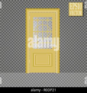 Vector White Closed Door with Frame Isolated on Background Stock Vector