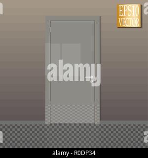 Vector White Closed Door with Frame Isolated on Background Stock Vector