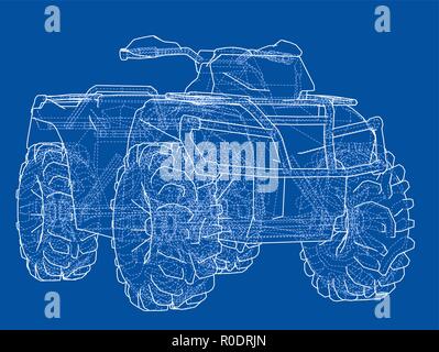 ATV quadbike concept outline. Vector Stock Vector