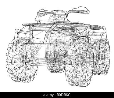 ATV quadbike concept outline. Vector Stock Vector