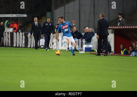 Naples, Italy. 02nd Nov, 2018. Action during soccer match between SSC Napoli and Empoli F.C. at Stadio San Paolo in Napoli. Napoli won over Empoli F.C with. 5-1. Credit: Salvatore Esposito/Pacific Press/Alamy Live News Stock Photo