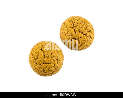 Group of Pepernoten, typical Dutch treat for Sinterklaas on december 5th, on White Background Stock Photo