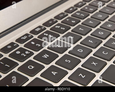 QWERTY Keyboard on a Modern  Notebook Computer Stock Photo