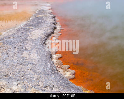 Colorful geothermal champagne pool in Rotorua, New zealand Stock Photo