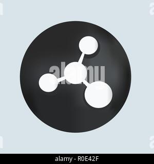 Science molecular icon in black button type vector image sutabale for any science project. Stock Vector