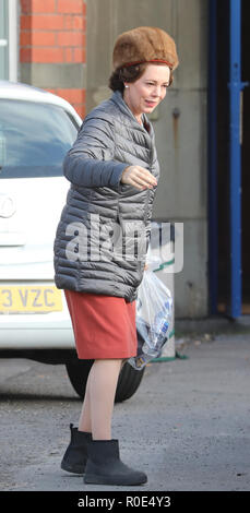 Olivia Colman films scenes for the Netflix show The Crown. She plays Queen Elizabeth visiting the 1966 Aberfan disaster when 144 people died. The Crown have decided to recreate the disaster for the series.  Featuring: Olivia Colman Where: Brecon Beacons, United Kingdom When: 04 Oct 2018 Credit: WENN.com Stock Photo