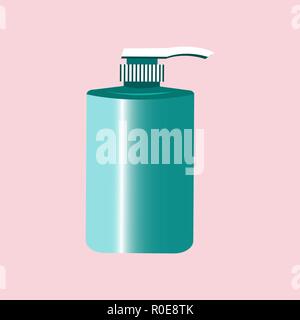 Liquid soap for hands on a light background. Vector illustration. Stock Vector
