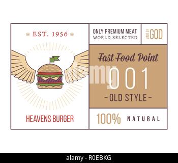 Burgers from heaven is a vector illustration about street food Stock Vector