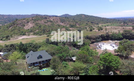 Aerial views from the DJI Phantom of the scenery surrounding the Ngong hills. Stock Photo