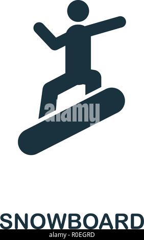 Snowboard icon. Premium style design from winter sports collection. UX and UI. Pixel perfect snowboard icon for web design, apps, software, printing u Stock Vector