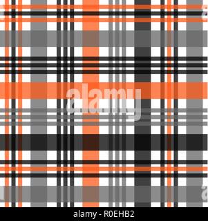 Tartan pattern,Scottish traditional fabric, orange and black tone background. eps10 Stock Vector