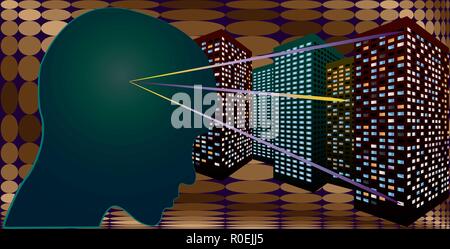 Cyberpunk in the modern metropolis Stock Vector