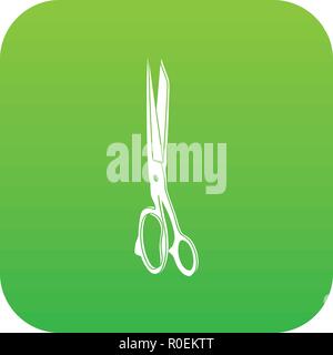 Big medical scissors icon green vector Stock Vector