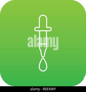 Dropper icon green vector Stock Vector