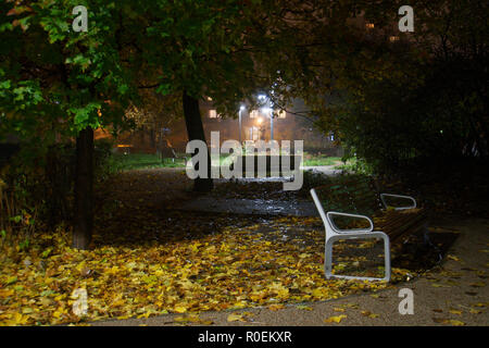 Rain in the park Stock Photo