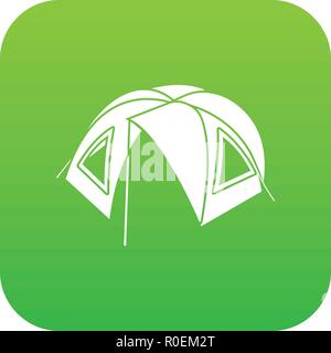 Tourist tent icon green vector Stock Vector