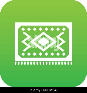 Turkish carpet icon digital green Stock Vector