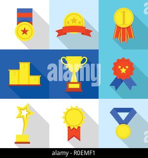 Encouragement icons set, flat style Stock Vector