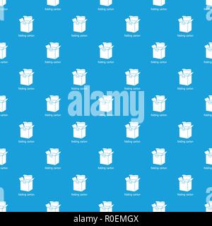 Folding carton pattern vector seamless blue Stock Vector