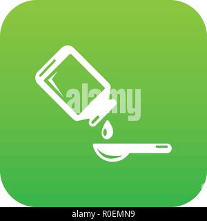 Medical syrup icon green vector Stock Vector