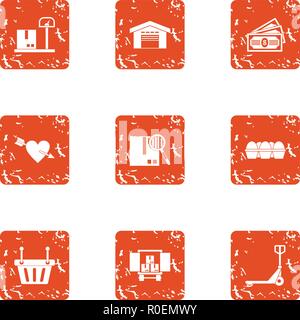 Love the premise icons set, grunge style Stock Vector