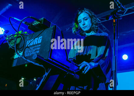 Liverpool, UK. November 3, 2018 - MIRA AROYO of Cult electronic pioneers Ladytron performing live for the first time in 7 years at o2 Academy Liverpool Credit: Andy Von Pip/ZUMA Wire/Alamy Live News Stock Photo