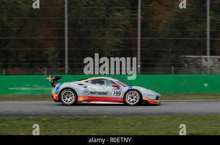 Monza, Italy. 4th Nov, 2018. First-place winner Ingvar Mattsson of Sweden competes during the Finale Mondiale Coppa Shell AM at Monza Eni Circuit in Monza, Italy on Nov. 4, 2018. Credit: Cheng Tingting/Xinhua/Alamy Live News Stock Photo