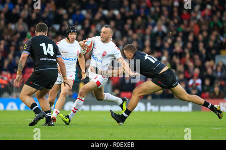 George England Rugby James Fisher-Harris of New Zealand in action during the New Zealand ...