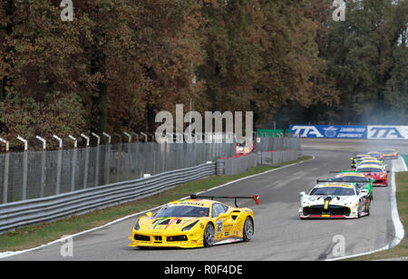 Monza. 4th Nov, 2018. Christophe Hurni (front) of Switzerland competes during the Finale Mondiale Coppa Shell at Monza Eni Circuit in Monza, Italy on Nov. 4, 2018. Credit: Cheng Tingting/Xinhua/Alamy Live News Stock Photo