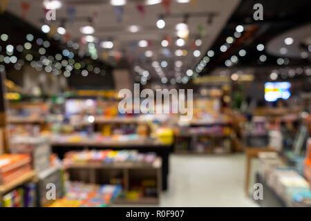 Blur scene from inside of a bookstore, can be used as a background for commercial Stock Photo