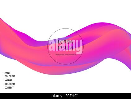 Fluid shapes isolated on white background. Wavy liquid elements. Bright abstract backdrop concept. Trendy gradient waves design template vector Poster Stock Vector