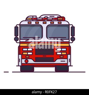 Front view of fire engine Stock Vector