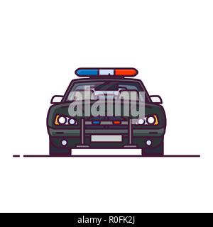 Front view of police car  Stock Vector