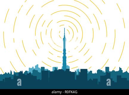 City TV tower Stock Vector