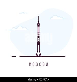 Moscow Ostankino tower Stock Vector
