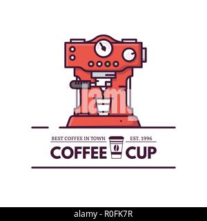 Coffee machine line style Stock Vector