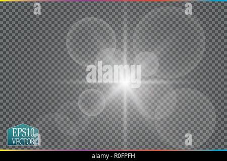 Vector transparent sunlight special lens flare light effect. Stock Vector