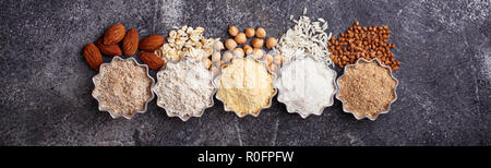 Selection of various gluten free flour  Stock Photo