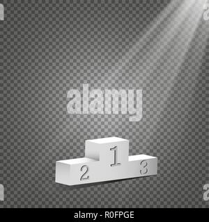 Empty winners podium with first, second and third place for award ceremony. Vector illustration Stock Vector
