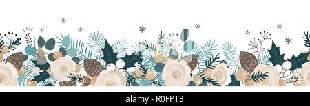 Christmas seamless garland. Vector hand drawn illustration Stock Vector