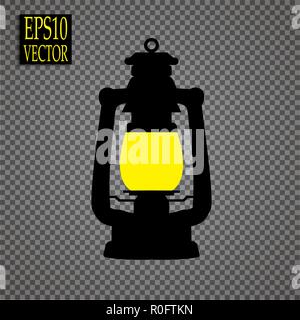 Lantern icon in black style isolated on white background. Mine symbol stock vector illustration Stock Vector